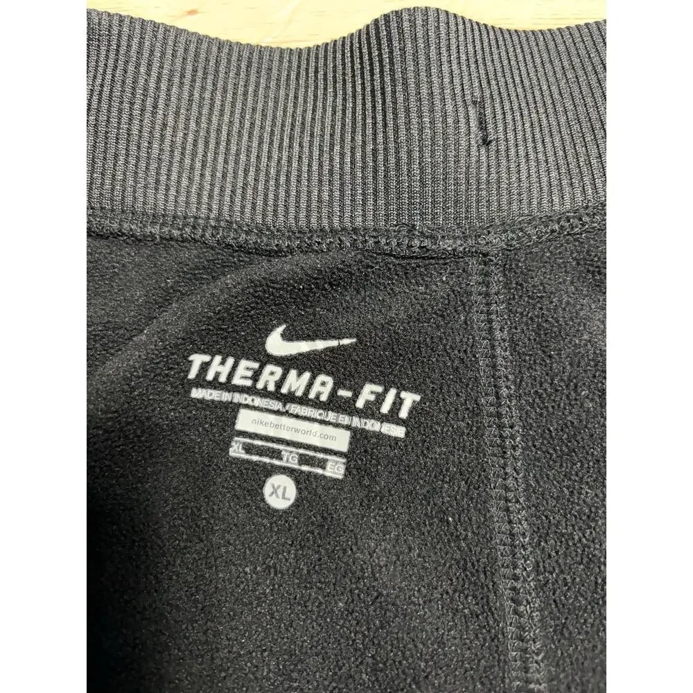 Nike Therma-Fit Pants Men's Size XL Zip Leg Black Athletic Active Drawstring